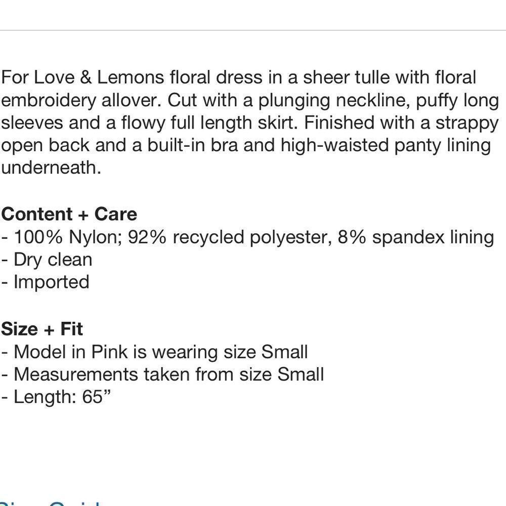 Free People For Love & Lemons Luna Sheer
Floral Maxi Dress /size  XS - Picture 13 of 14